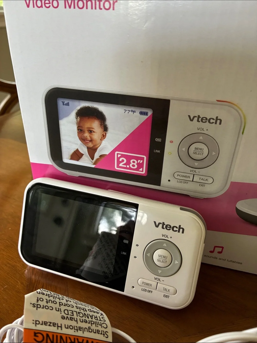 VTech White Fixed-Position Video Baby Monitor - 2.8